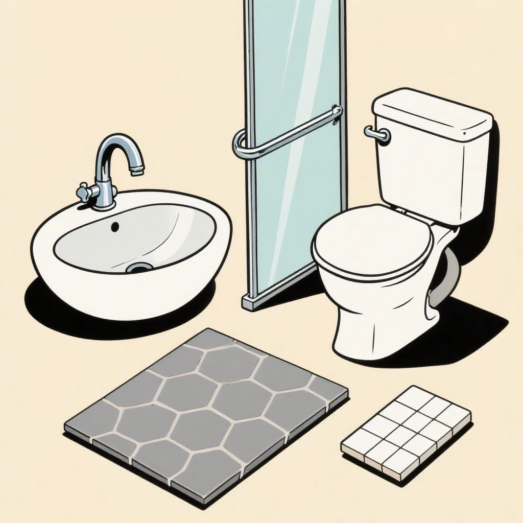 Bathroom fixtures arrangement
