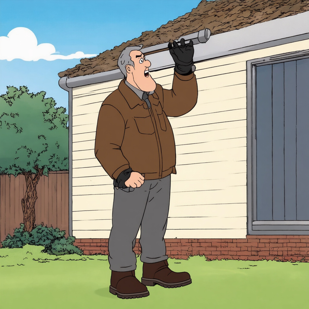 Assessing gutter debris from ground level on two-storey house