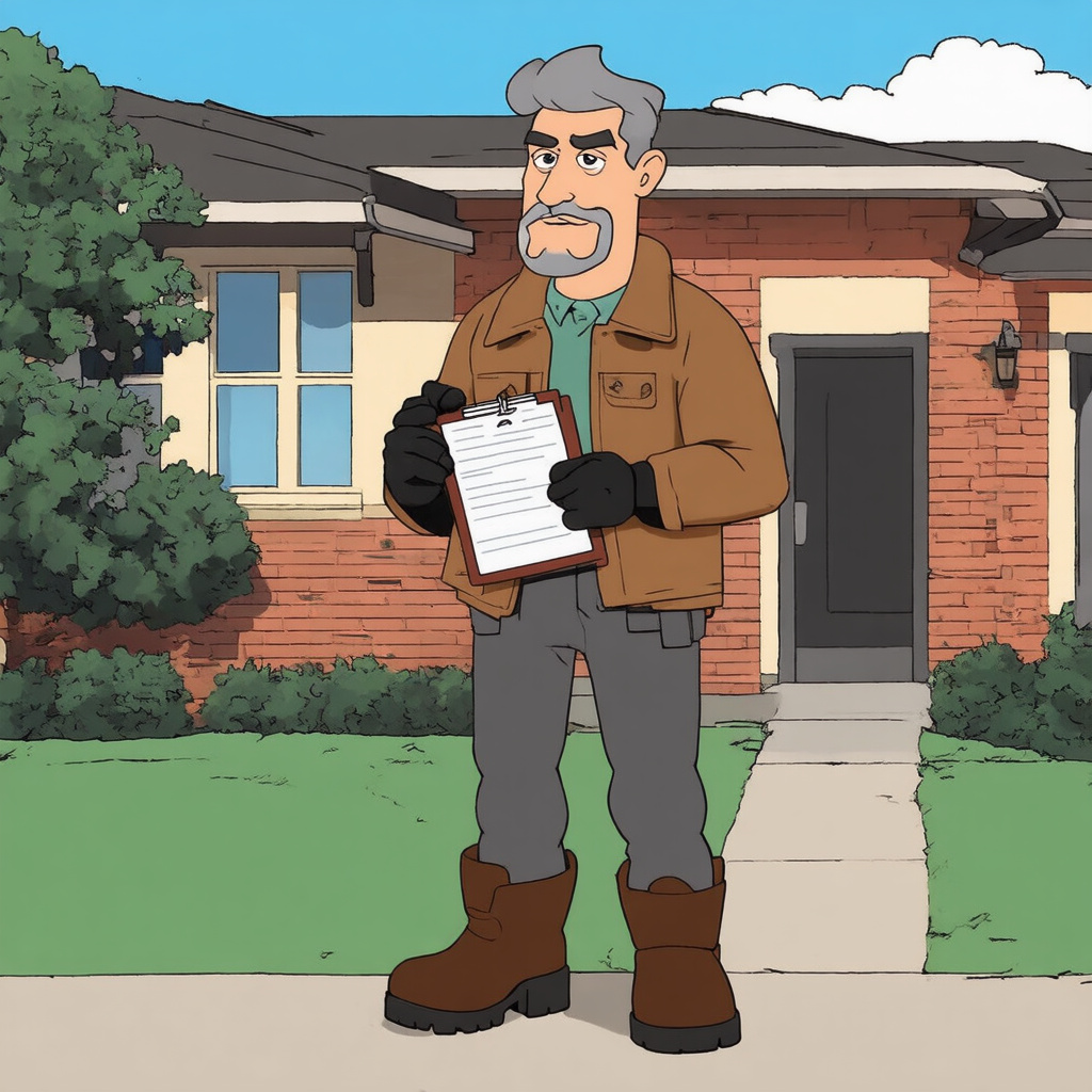 Noting findings on checklist after two-storey gutter clean