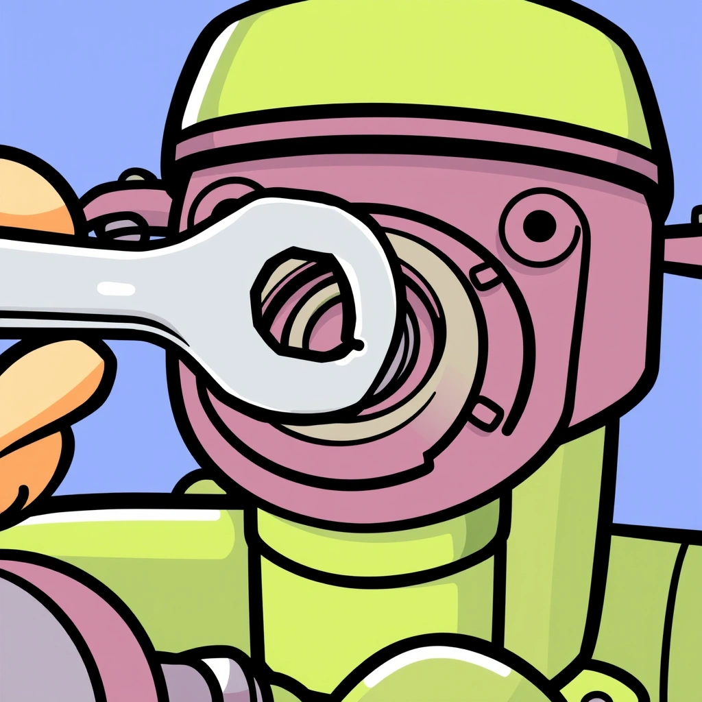 The valve body cap being loosened with a 15mm spanner.