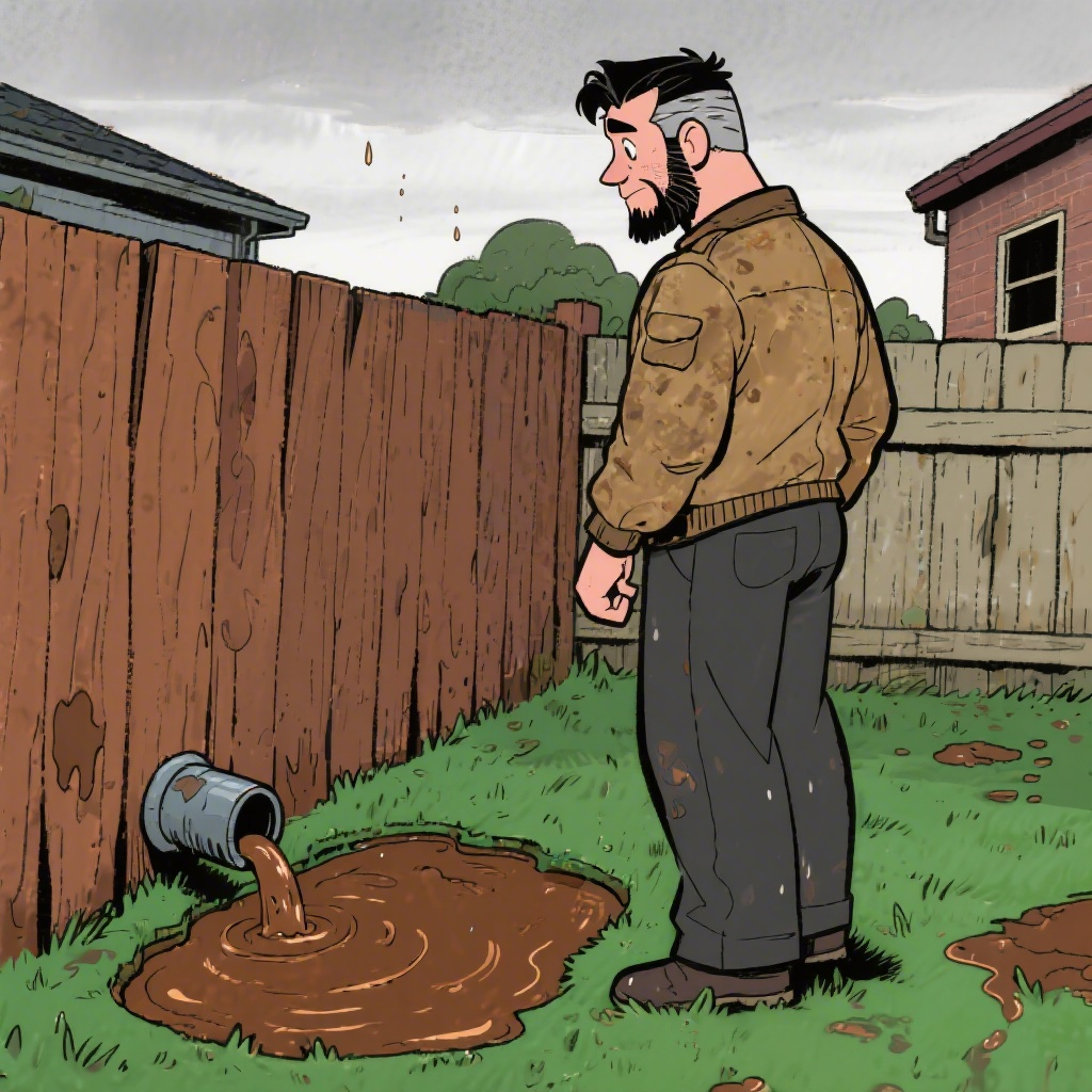 Water pooling against a boundary fence after heavy rain â if a neighbour's sto