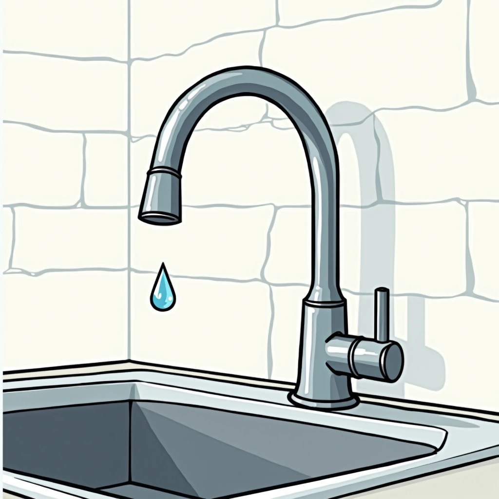 Kitchen tap dripping water into a stainless steel sink in a Melbourne rental property showing a constant drip from the spout